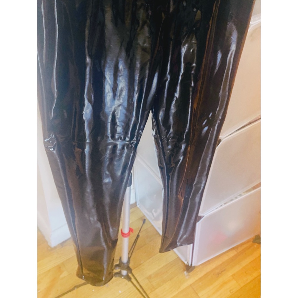 NEW NWT “PrettyLittleThing” Black Latex Pants Sx 12